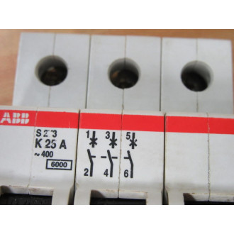 ABB S273 K25A 25A Circuit Breaker S273K25A - Used