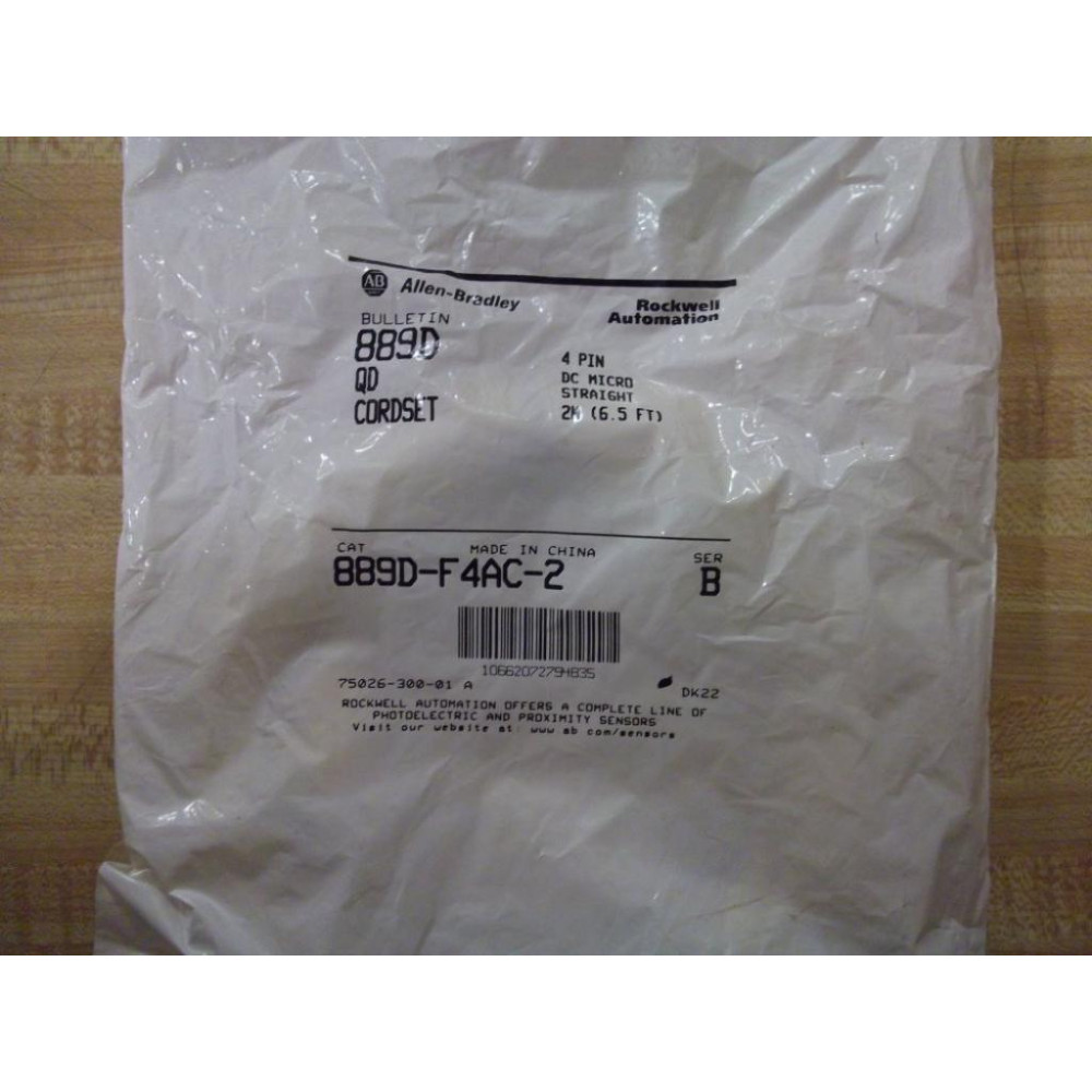 Allen Bradley 889D-F4AC-2 Cordset 889DF4AC2 Series B