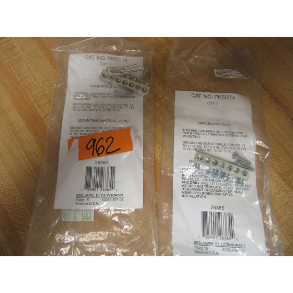 Square D PK5GTA Grounding Bar 26365 (Pack of 2)