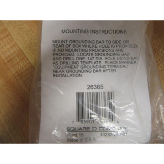 Square D PK5GTA Grounding Bar 26365 (Pack of 2)