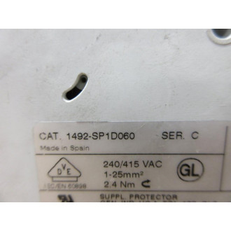 Allen Bradley 1492-SP1D060 Circuit Breaker 1492SP1D060 - Used