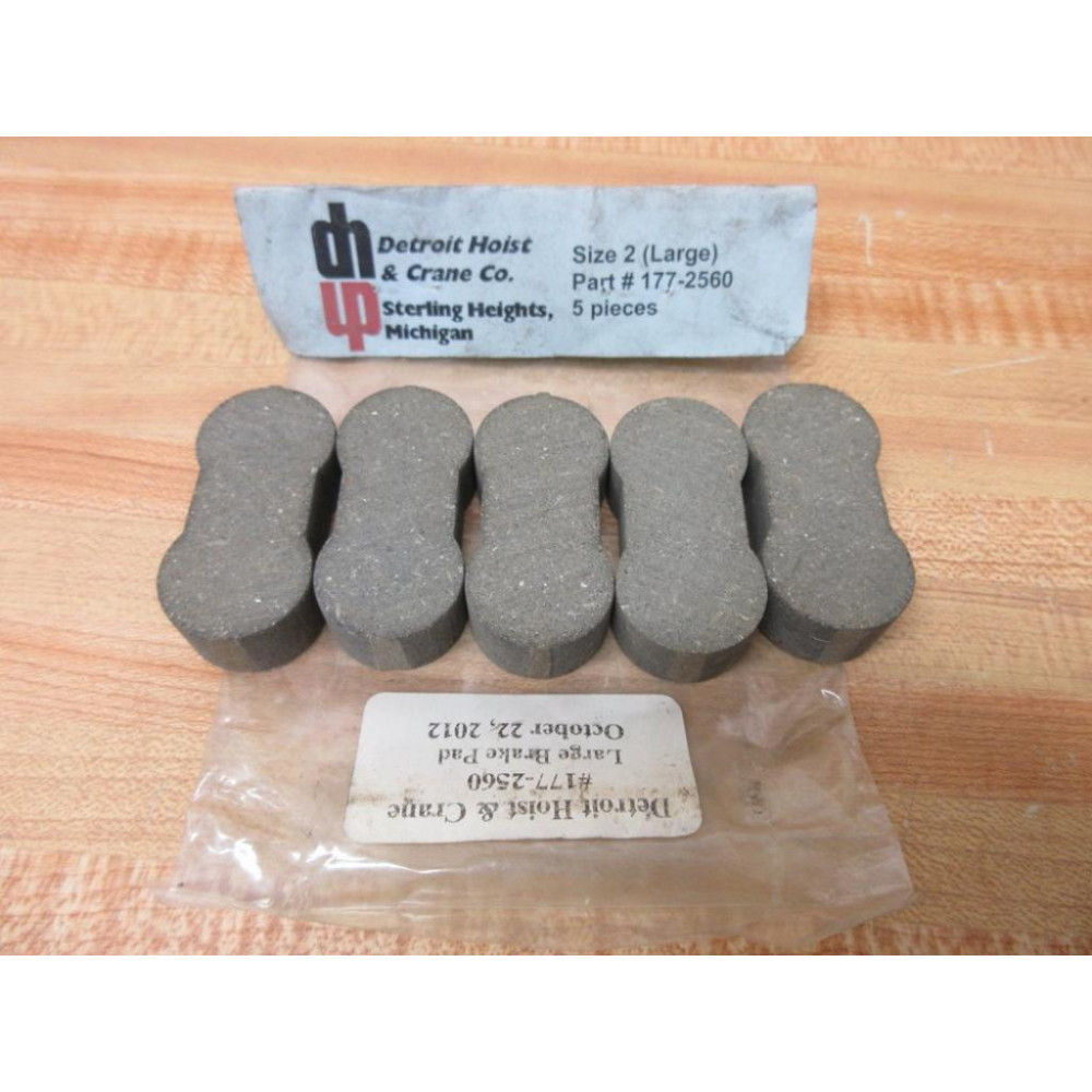 Detroit Hoist & Crane 177-2560 Brake Pad 1772560 (Pack of 5)