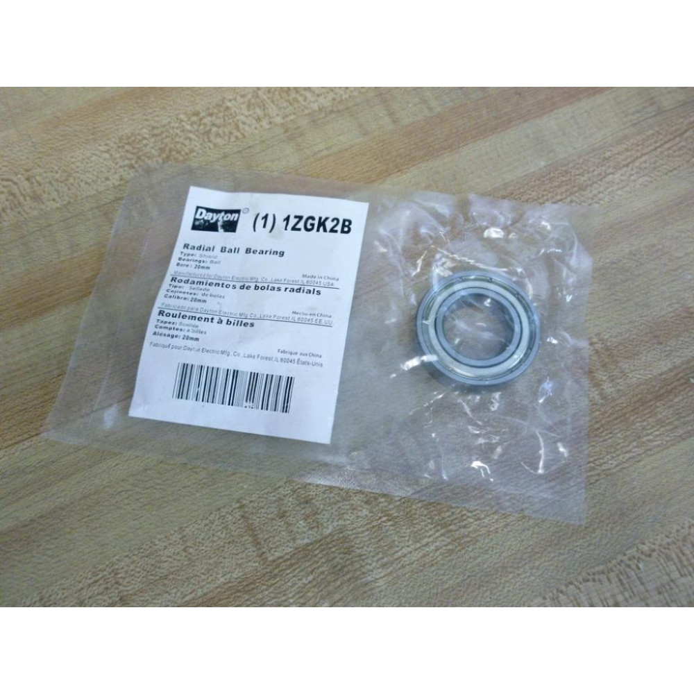 Dayton 1ZGK2B Radial Ball Bearing Dayton 1ZGK2B Radial Ball Bearing
