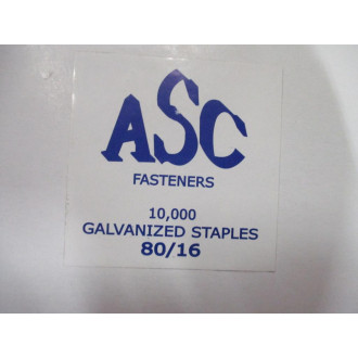 ASC Fasteners 8016 Galvanized Staples 8016 10,000 Per Box (Pack of 10)