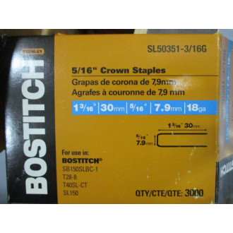 Bostitch SL50351-316G Crown Staples 516"Crown 1-316" Leg (Pack of 10)