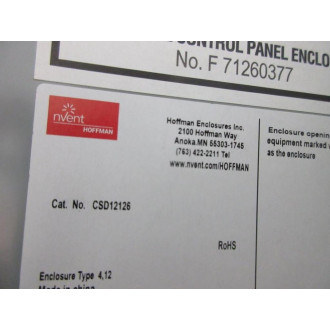 Hoffman CSD12126W Concept Window Enclosure - Used