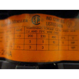 Klockner Moeller P1-20-NA Eaton Disconnect Switch P120NA - Used