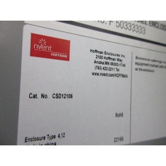 nVent Hoffman CSD12106 Electrical Enclosure - Used
