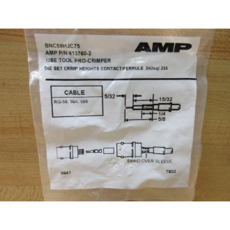 AMP 413760-2 Pro-Crimper BNC Connector 4137602