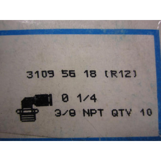 Legris Parker 3109 56 18 Male Elbow Connector (Pack of 10)