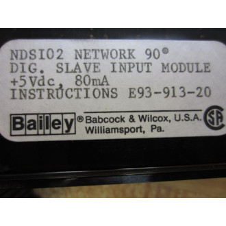 ABB Bailey NDSI02 Network 90 Digital Slave Input Module - Used