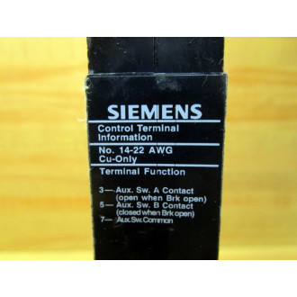 Siemens A01ED64 Auxiliary Switch - Used