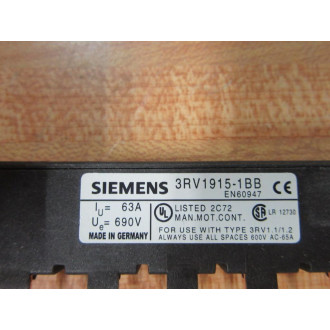 Siemens 3RV1915-1BB Busbar 3RV19151BB - New No Box