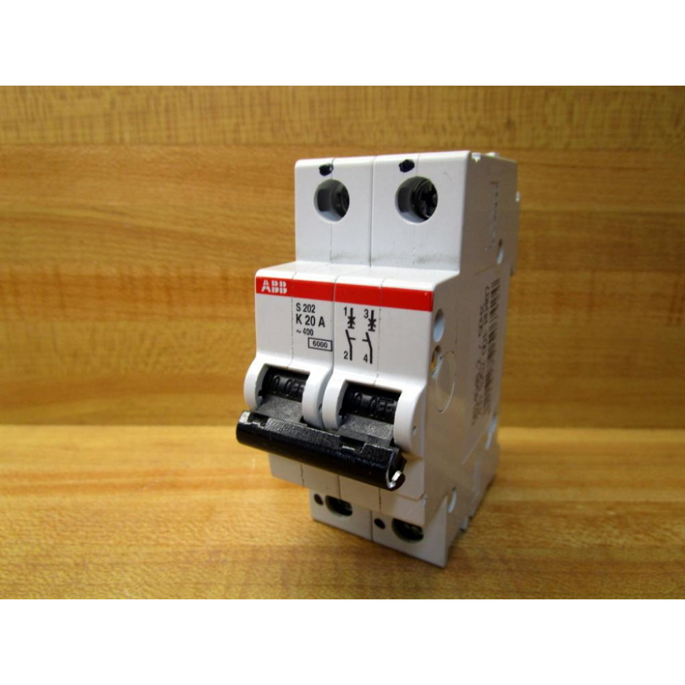 ABB S202-K20 Circuit Breaker S 202 K 20 A Cracked HSNG. On Bottom - Used
