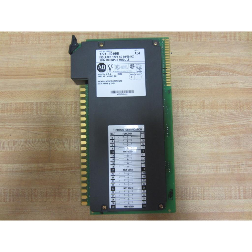 Allen Bradley 1771-ID16 Module Ser.A, FW Rev A,HW 96091432 Rev.B01 - Used