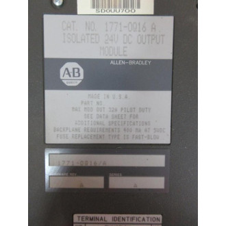 Allen Bradley 1771-OQ16 OP Module Ser. A, FW Rev A - Used
