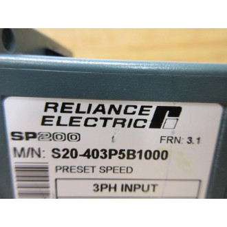 Reliance S20-403P5B1000 AC Drive S20403P5B1000 - Used