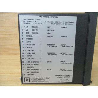 Leeds And Northrup 074826 Manual Output Station