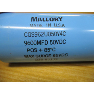 Mallory CGS962U050V4C Capacitor 9600MFD 50VDC