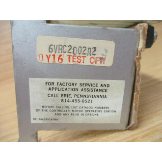 General Electric 6VRC2002A2 Statotrol Control Bracket - Used