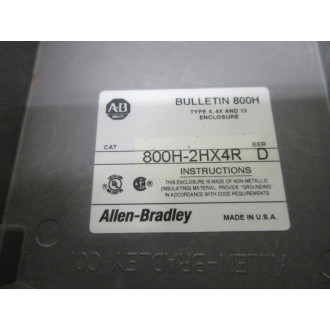 Allen Bradley 800H-2HX4R Push Button Enclosure 800H2HX4R - Used