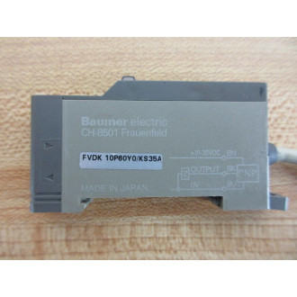 Baumer Electric FVDK 10P60Y0KS35A Photoelectric Sensor FVDK10P60Y0KS35A - Used