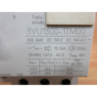 Siemens 3VU1300-1TM00 Contactor 3VU13001TM00 - Used