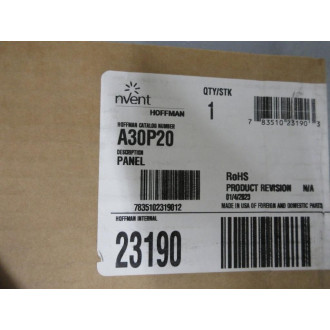 nVent Hoffman A30P20 Panel 23190
