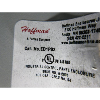 Hoffman ED1PB2 Push Button Enclosure - Used
