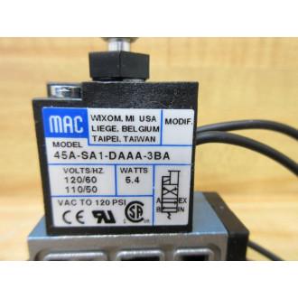 Mac Valves 45A-SA1-DAAA-3BA Solenoid Valve 45ASA1DAAA3BA