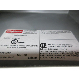 Hoffman E2PBX Pushbutton Enclosure 58130 Drilled Holes May Vary - Used