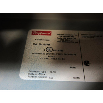 Hoffman E-2PB Push Button Enclosure E2PB Painted Blue - Used