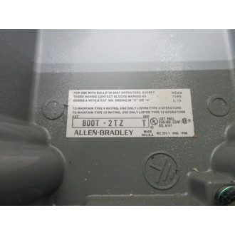 Allen Bradley 800T-2TZ Pushbutton Enclosure 800T2TZ Painted - Used
