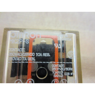 Omron MK2P-S Relay MK2P-S-250VAC28VDC No Button MK2P-S-120VAC - Used