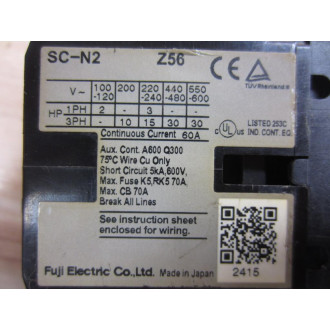 Fuji Electric SC-N2 Contactor SCN2Z56 AC200V 200-220V  220-240V