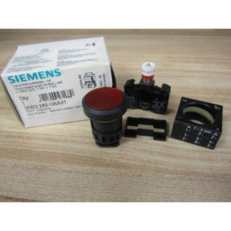 Siemens 3SB3 243-0AA21 Red 3SB32430AA21 w3SB3400-1A & Base