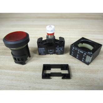 Siemens 3SB3 243-0AA21 Red 3SB32430AA21 w3SB3400-1A & Base