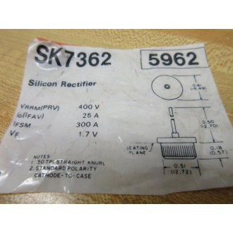 RCA SK7362 Silicon Rectifer (Pack of 2) - New No Box