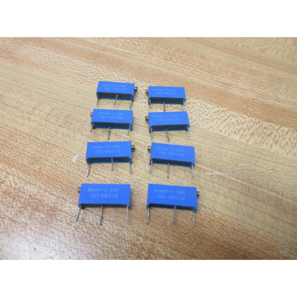 Bourns 3009Y-1-100 Trimmer Potentiometer 3009Y1100 (Pack of 8) - New No Box
