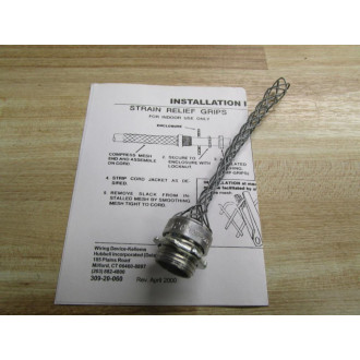HubbellKellems 073031201 Cord Grip wInstructions (Pack of 2) - New No Box