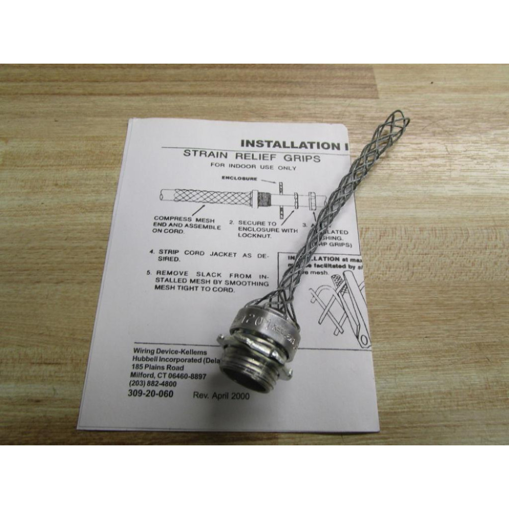 HubbellKellems 073031201 Cord Grip wInstructions (Pack of 2) - New No Box