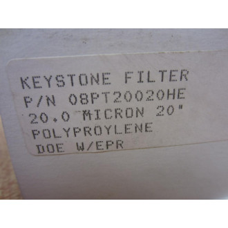 Keystone Filter 08PT20020HE Filter Element 20 Micron Polyproylene