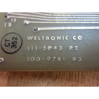 Weltronic 111-5043 Circuit Board 100-9781 111-5043 R2 100-9781 R3 - Used