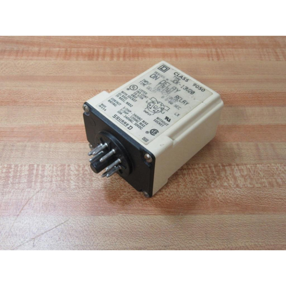 Square D 9050-JCK13V20 Timing Relay 9050JCK13V20 Series A - Used