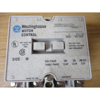 Westinghouse A200MACACD2 Starter 460575 V @ 2 HP - Used