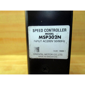 Oriental Motor MSP302N Speed Controller - Used