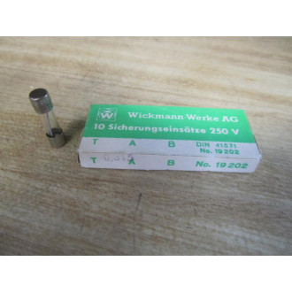 Wickmann 19202-0.315A Littelfuse Fuse T 0.315A 250V Wirewound (Pack of 10)