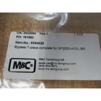 Swagelok 93S4025 Bypass-T Piece - New No Box