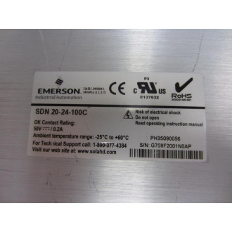 Emerson SDN 20-24-100C Sola Power Supply SDN2024100C - New No Box