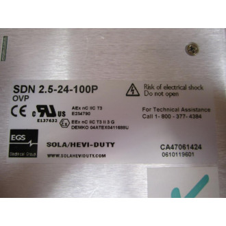 Emerson SDN 2.5-24-100P Sola Power Supply SDN2524100P - New No Box